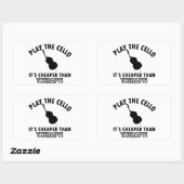 チェロ遊ー 長方形シール (シート)