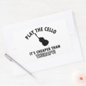 チェロ遊ー 長方形シール (封筒)