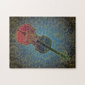 チェロ金ゴールドファイグリーカラフル- Music ジグソーパズル (横)