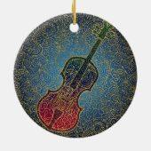 チェロ金ゴールドファイグリーカラフル- Music セラミックオーナメント (裏面)
