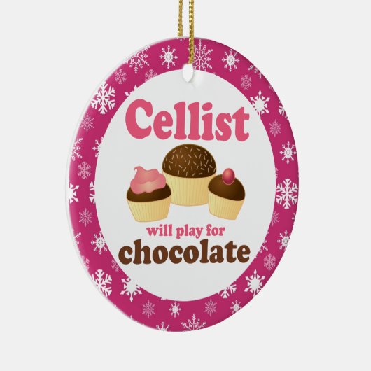 チェロ音楽クリスマスのオーナメント セラミックオーナメント (右)