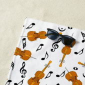 チェロ音楽ノートパターン ビーチタオル (インサイチュ)