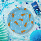 チェロ音楽ノートパターン ペーパープレート (パーティー)