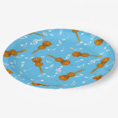 チェロ音楽ノートパターン ペーパープレート (アングル)