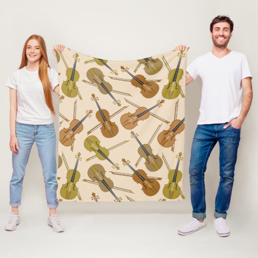 チェロ音楽楽器パターン フリースブランケット (インサイチュ)