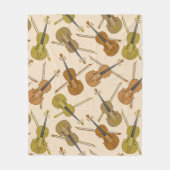 チェロ音楽楽器パターン フリースブランケット (正面)