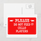 チェロ食べ物を与えプレーヤーしない ポストカード (正面/裏面)