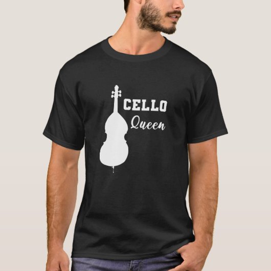 チェロ・クイーン楽器奏者 Tシャツ (正面)