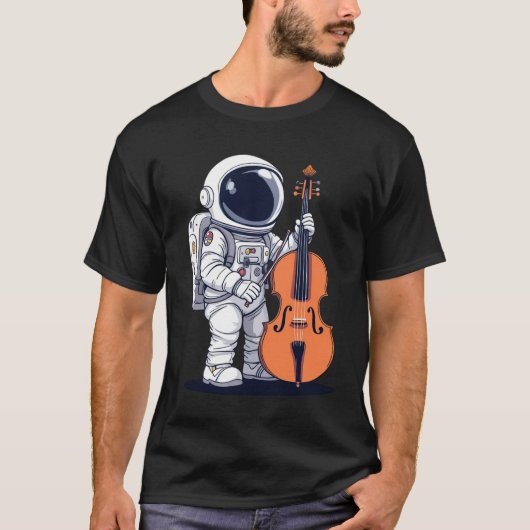チェロ・チェリスト音楽チェロ・プレイヤー宇宙飛行士Tシャツ Tシャツ (正面)