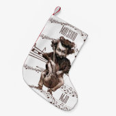 チェロ・チョップ | ヴィンテージミュージシャン | モノグラムの スモールクリスマスストッキング (正面 (吊り時))