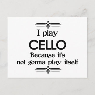 チェロ - 自分で弾いてるみたいな面白いデコ音楽 ポストカード