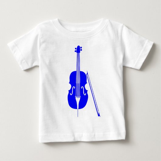 チェロ – 青 ベビーTシャツ (正面)