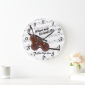 チェロ – 音楽の生活なしでBフラットウォールクロック ラージ壁時計 (ホーム)