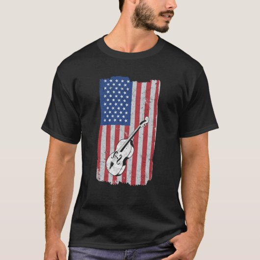 チェロUSA国旗CelloプレイヤーCellist Tシャツ (正面)