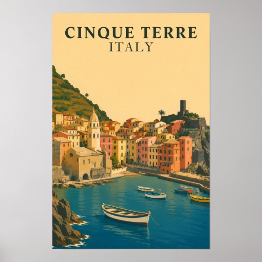 チェンクエ・テッレ イタリア リエージュ 復古旅行 イタリアンリビエラ ポスター (正面)