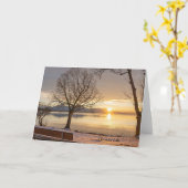 チェンシー湖、夕日、 カード (黄色い花)