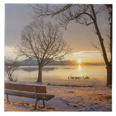 チェンシー湖、夕日、 タイル (正面)