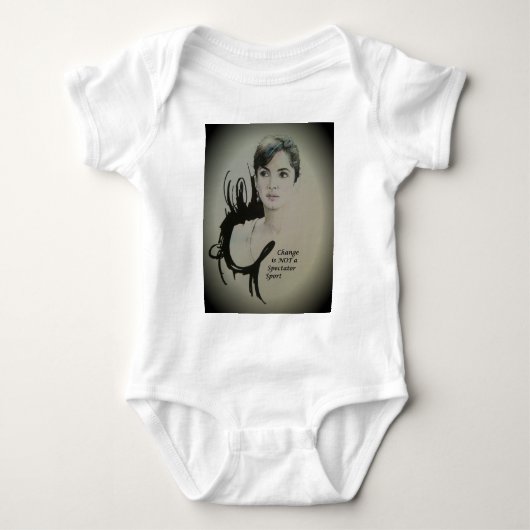 チェンジはスポーツ・アートプリントではない ベビーボディスーツ (正面)