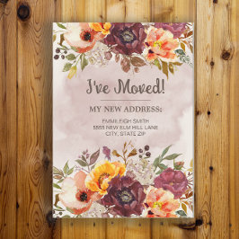 チェンジアドレス秋秋ブルゴーニュオレンジフローラ 案内状