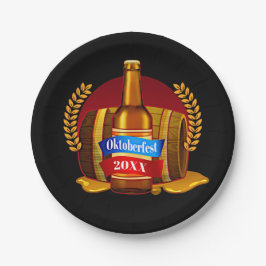 チェンジイヤーオクトーバーフェスト20xxビールボトルバレル7" ペーパープレート