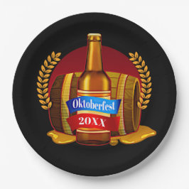 チェンジイヤーオクトーバーフェスト20xxビールボトルバレル9" ペーパープレート