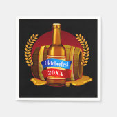 チェンジイヤーオクトーバーフェスト20xxビールボトル樽 スタンダードカクテルナプキン (正面)