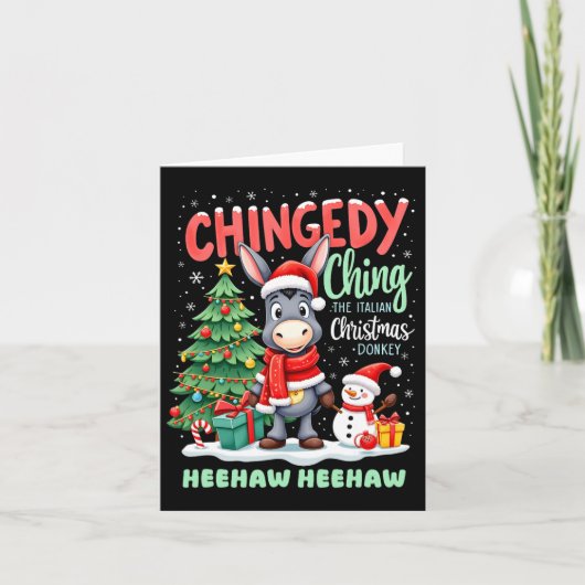 チェンジーはクリスマスイタリアンのロバのヒューを食べる カード (正面)