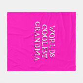 チェンジ文字ワールドクールズおばあちゃんホットピンク フリースブランケット (正面(横))