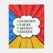 チェンジ文字夫パドレアブエロレジェンド漫画 フリースブランケット (正面)