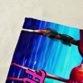 チェンジ文字、植毛ファブルース抽象芸術フラミンゴ ビーチタオル (インサイチュ)