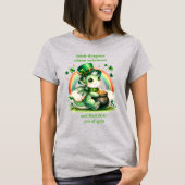チェンジ文字、St patricksドラゴンレインボーポット金ゴールド Tシャツ (正面)