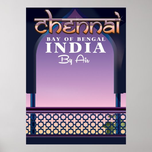 チェンナイ、インド東部のベンガル湾 ポスター (正面)
