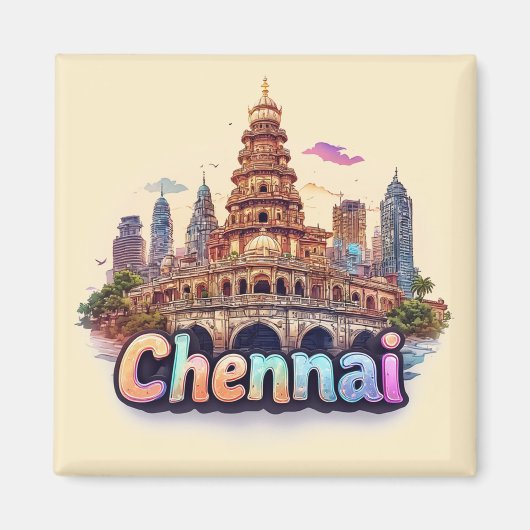 チェンナイ インド 旅行 デザイン 🇮🇳 マグネット (正面)