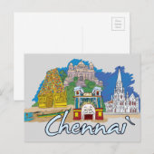 チェンナイ, インド 有名な都市 ポストカード (正面/裏面)