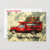 チェンマイのレッドタクシー ポストカード (正面/裏面)