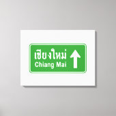 チェンマイアヘッド⚠タイ高速道路交通標識⚠ キャンバスプリント (正面)