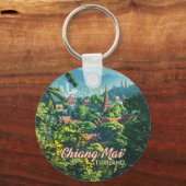チェンマイタイアシアテンプルズマウンテンズヴィンテージ キーホルダー (正面)