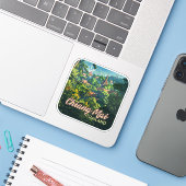 チェンマイタイアシアテンプルズマウンテンズヴィンテージ シール (ノートパソコンとiPhone)