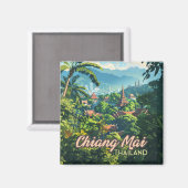チェンマイタイアシアテンプルズマウンテンズヴィンテージ マグネット (正面/裏面)