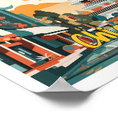 チェンマイタイランドアポップ・アートのートトラベルイラストレーション ポスター (角)