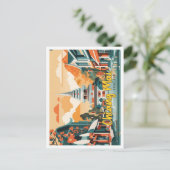 チェンマイタイランドアポップ・アートのートトラベルイラストレーション ポストカード (スタンド正面)