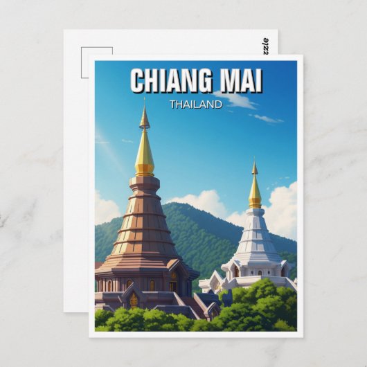 チェンマイドイインタノンタイランド ポストカード (正面/裏面)