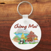 チェンマイ、タイの有名な都市 キーホルダー (正面)