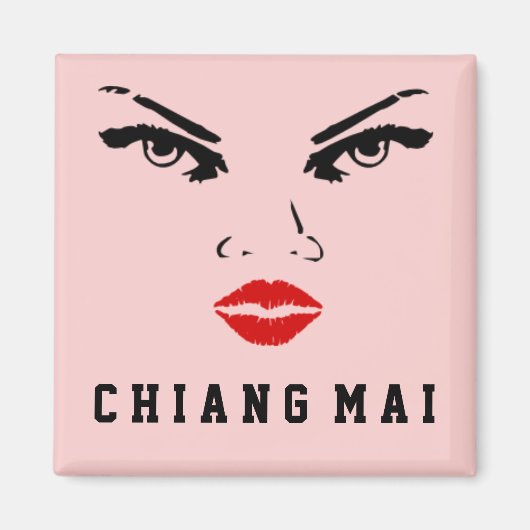 チェンマイ、タイ人女性 マグネット (正面)