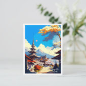 チェンメイタイランドヴィンテージトラベルイラストレーション ポストカード (スタンド正面)