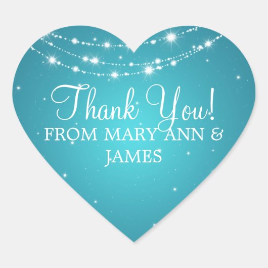 チェーエレガントンきらめくブルー ハートシール (正面)