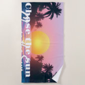 チェースザサンビーチタオル – ドリーミーパステル海ス ビーチタオル (正面)