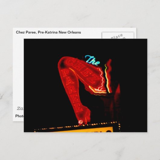チェーパリープレカトリーナニューオーリンズのネオンのサイン ポストカード (正面/裏面)