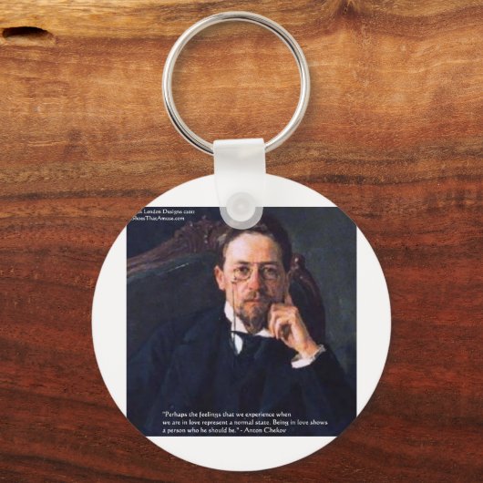 チェーホフ「愛ノーマル州」引用文ギフトTeeカード キーホルダー (正面)