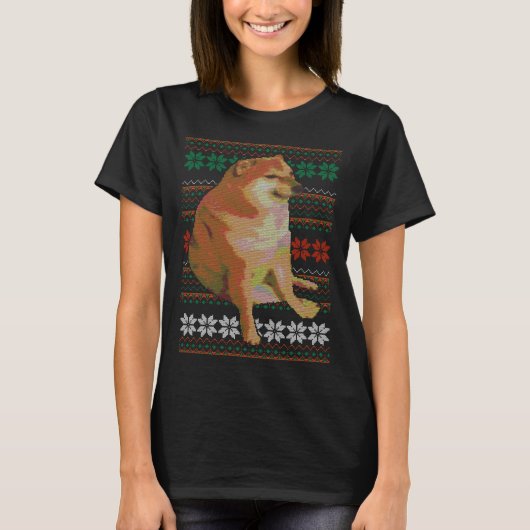 チェームズ醜いクリスマスセータードージミームデザイン Tシャツ (正面)